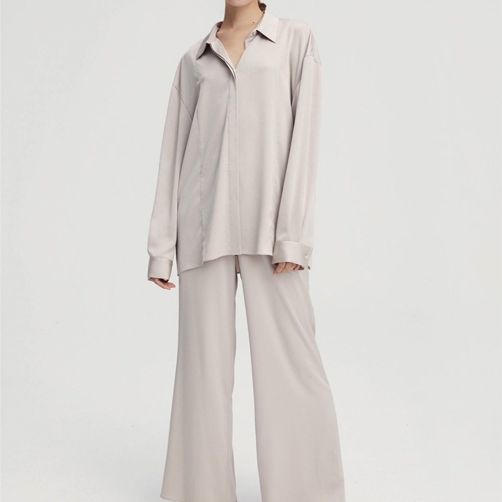 Luxe Long Sleve Loose PJ Set large - Picture 2 of 5